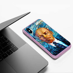 Чехол iPhone XS Max матовый Ленин Ван Гога, цвет: 3D-сиреневый — фото 2