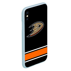Чехол iPhone XS Max матовый Anaheim Ducks Selanne, цвет: 3D-голубой — фото 2