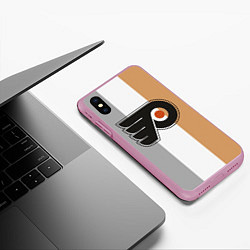 Чехол iPhone XS Max матовый Philadelphia Flyers, цвет: 3D-розовый — фото 2