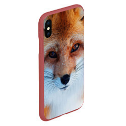 Чехол iPhone XS Max матовый Взгляд лисы, цвет: 3D-красный — фото 2