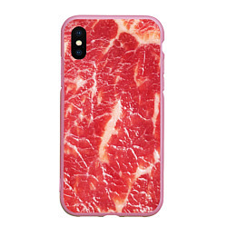 Чехол iPhone XS Max матовый Мясо, цвет: 3D-розовый