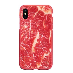 Чехол iPhone XS Max матовый Мясо, цвет: 3D-красный