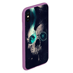 Чехол iPhone XS Max матовый Skull eyes, цвет: 3D-фиолетовый — фото 2