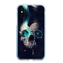 Чехол iPhone XS Max матовый Skull eyes, цвет: 3D-голубой