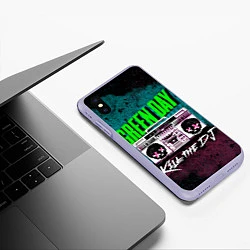 Чехол iPhone XS Max матовый Green Day: Kill the DJ, цвет: 3D-светло-сиреневый — фото 2