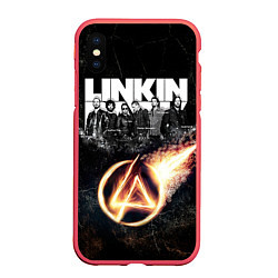 Чехол iPhone XS Max матовый Linkin Park: Comet, цвет: 3D-красный