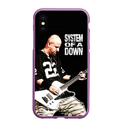 Чехол iPhone XS Max матовый System of a Down, цвет: 3D-фиолетовый