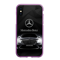 Чехол iPhone XS Max матовый Mercedes, цвет: 3D-фиолетовый