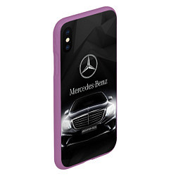 Чехол iPhone XS Max матовый Mercedes, цвет: 3D-фиолетовый — фото 2