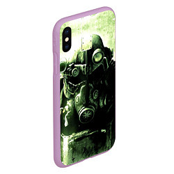 Чехол iPhone XS Max матовый Fallout Robot, цвет: 3D-сиреневый — фото 2