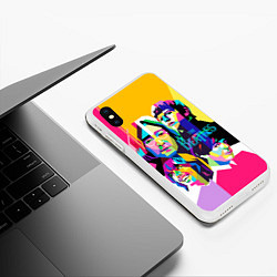 Чехол iPhone XS Max матовый The Beatles: Poly-art, цвет: 3D-белый — фото 2