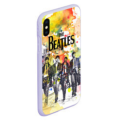 Чехол iPhone XS Max матовый The Beatles: Colour Spray, цвет: 3D-светло-сиреневый — фото 2