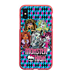 Чехол iPhone XS Max матовый Monster High, цвет: 3D-красный