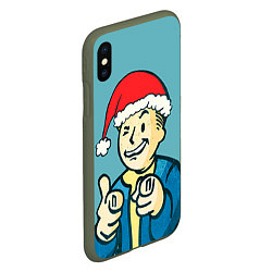 Чехол iPhone XS Max матовый Fallout New Year, цвет: 3D-темно-зеленый — фото 2