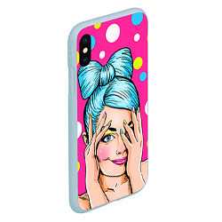 Чехол iPhone XS Max матовый POP ART, цвет: 3D-голубой — фото 2