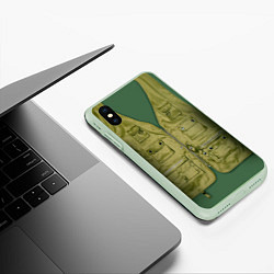 Чехол iPhone XS Max матовый Жилетка рыбака, цвет: 3D-салатовый — фото 2