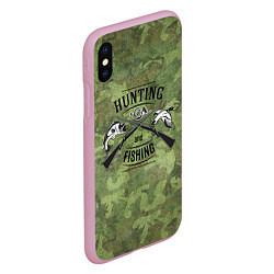 Чехол iPhone XS Max матовый Hunting & Fishing, цвет: 3D-розовый — фото 2