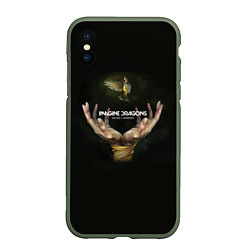 Чехол iPhone XS Max матовый Imagine Dragons: Smoke + Mirrors, цвет: 3D-темно-зеленый