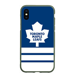 Чехол iPhone XS Max матовый Toronto Maple Leafs, цвет: 3D-темно-зеленый