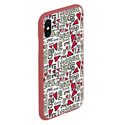 Чехол iPhone XS Max матовый Love Words, цвет: 3D-красный — фото 2