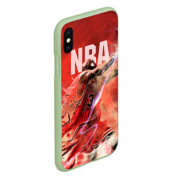 Чехол iPhone XS Max матовый Спорт NBA, цвет: 3D-салатовый — фото 2