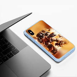 Чехол iPhone XS Max матовый Серый рыцарь, цвет: 3D-голубой — фото 2