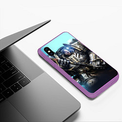 Чехол iPhone XS Max матовый Серый рыцарь, цвет: 3D-фиолетовый — фото 2