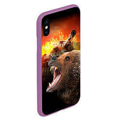 Чехол iPhone XS Max матовый Защитник, цвет: 3D-фиолетовый — фото 2