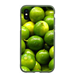Чехол iPhone XS Max матовый Лаймовая, цвет: 3D-темно-зеленый