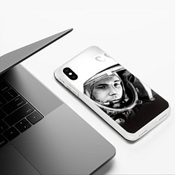 Чехол iPhone XS Max матовый Юрий Гагарин, цвет: 3D-белый — фото 2