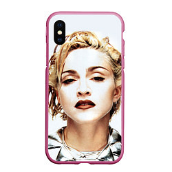 Чехол iPhone XS Max матовый Мадонна, цвет: 3D-малиновый