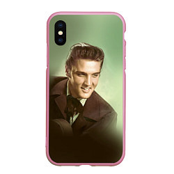 Чехол iPhone XS Max матовый Elvis Young, цвет: 3D-розовый