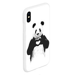 Чехол iPhone XS Max матовый Panda Love, цвет: 3D-белый — фото 2