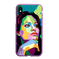 Чехол iPhone XS Max матовый Angelina Jolie: Art