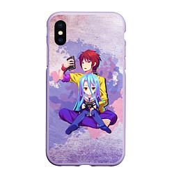 Чехол iPhone XS Max матовый No Game No Life, цвет: 3D-светло-сиреневый