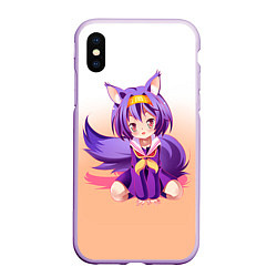 Чехол iPhone XS Max матовый No Game No Life, цвет: 3D-сиреневый