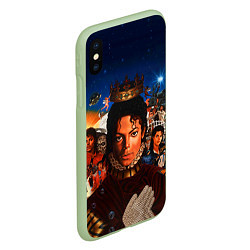 Чехол iPhone XS Max матовый Michael Jackson: Pop King, цвет: 3D-салатовый — фото 2