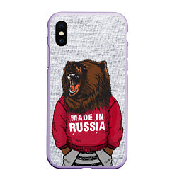 Чехол iPhone XS Max матовый Made in Russia, цвет: 3D-светло-сиреневый