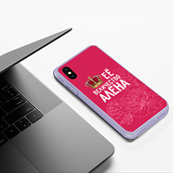 Чехол iPhone XS Max матовый Её величество Алёна, цвет: 3D-светло-сиреневый — фото 2