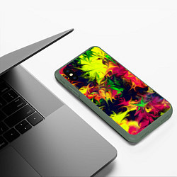 Чехол iPhone XS Max матовый Кислотный взрыв, цвет: 3D-темно-зеленый — фото 2