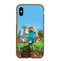 Чехол iPhone XS Max матовый Minecraft Summer, цвет: 3D-коричневый