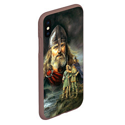 Чехол iPhone XS Max матовый Богатырь Руси, цвет: 3D-коричневый — фото 2