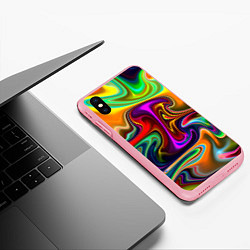 Чехол iPhone XS Max матовый Неоновые разводы, цвет: 3D-баблгам — фото 2