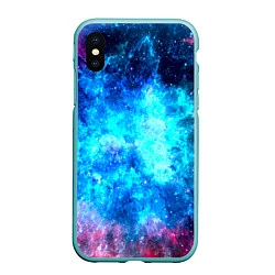 Чехол iPhone XS Max матовый Голубая вселенная, цвет: 3D-мятный