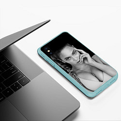 Чехол iPhone XS Max матовый Beyonce Eyes, цвет: 3D-мятный — фото 2