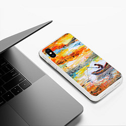 Чехол iPhone XS Max матовый Рыбак на лодке, цвет: 3D-белый — фото 2