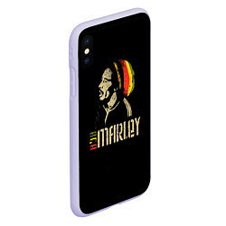 Чехол iPhone XS Max матовый Bob Marley, цвет: 3D-светло-сиреневый — фото 2