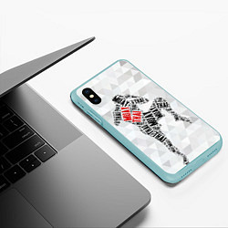 Чехол iPhone XS Max матовый Muay thai Words, цвет: 3D-мятный — фото 2