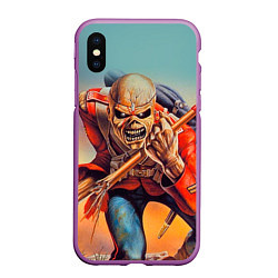 Чехол iPhone XS Max матовый Iron Maiden: Crash arrow, цвет: 3D-фиолетовый