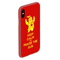 Чехол iPhone XS Max матовый Keep Calm & Praise The Sun, цвет: 3D-красный — фото 2